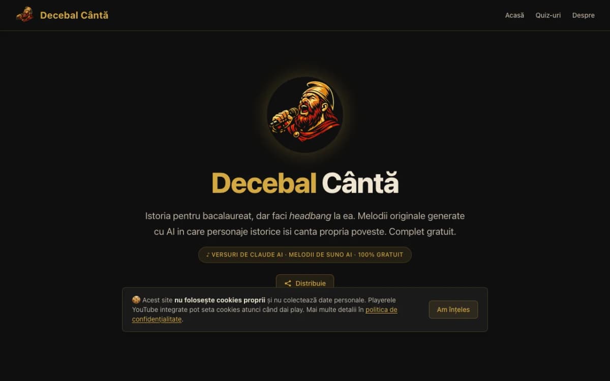 Decebal Cântă homepage